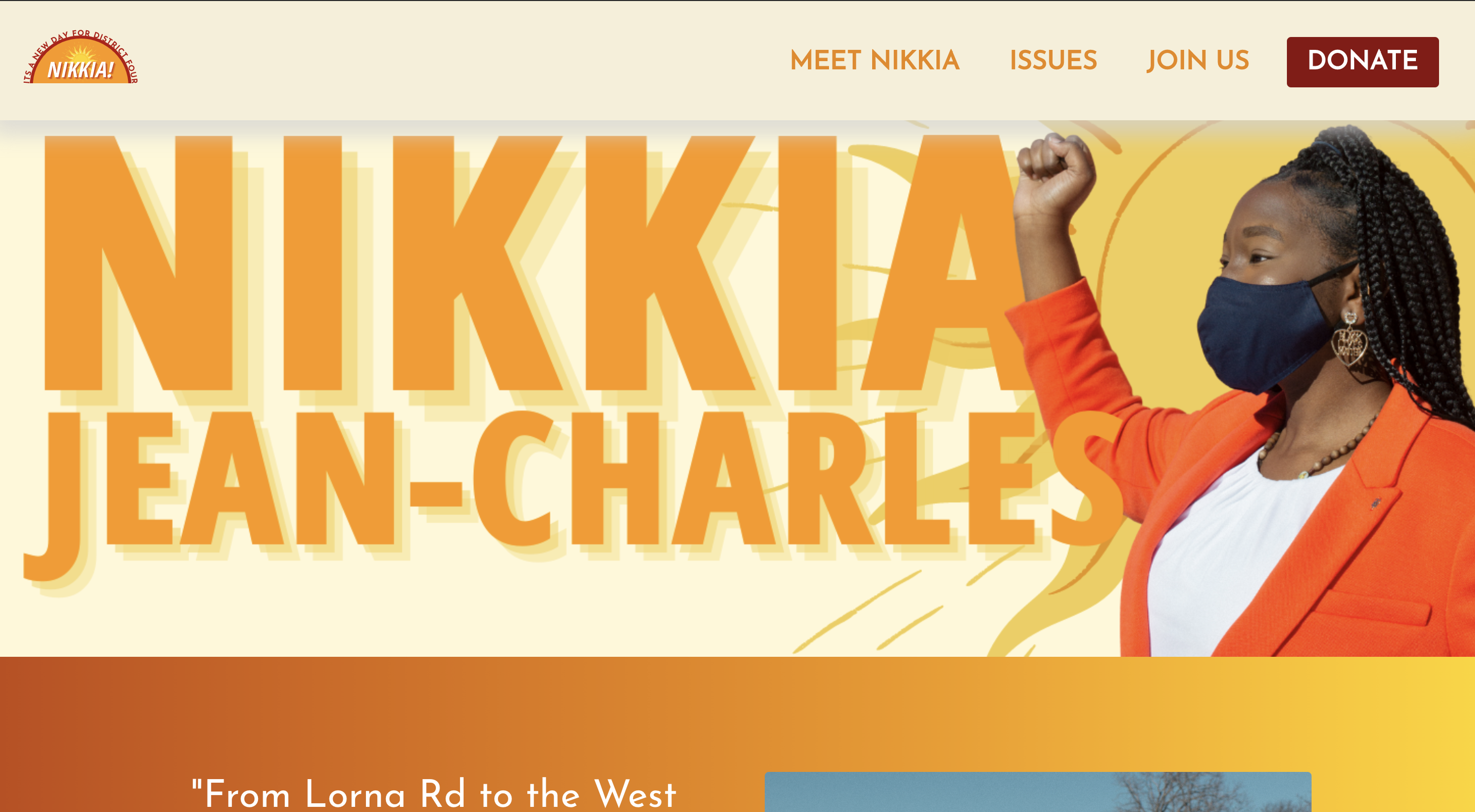 Nikkia Jean Charles Campaign Website by Kaia Walters